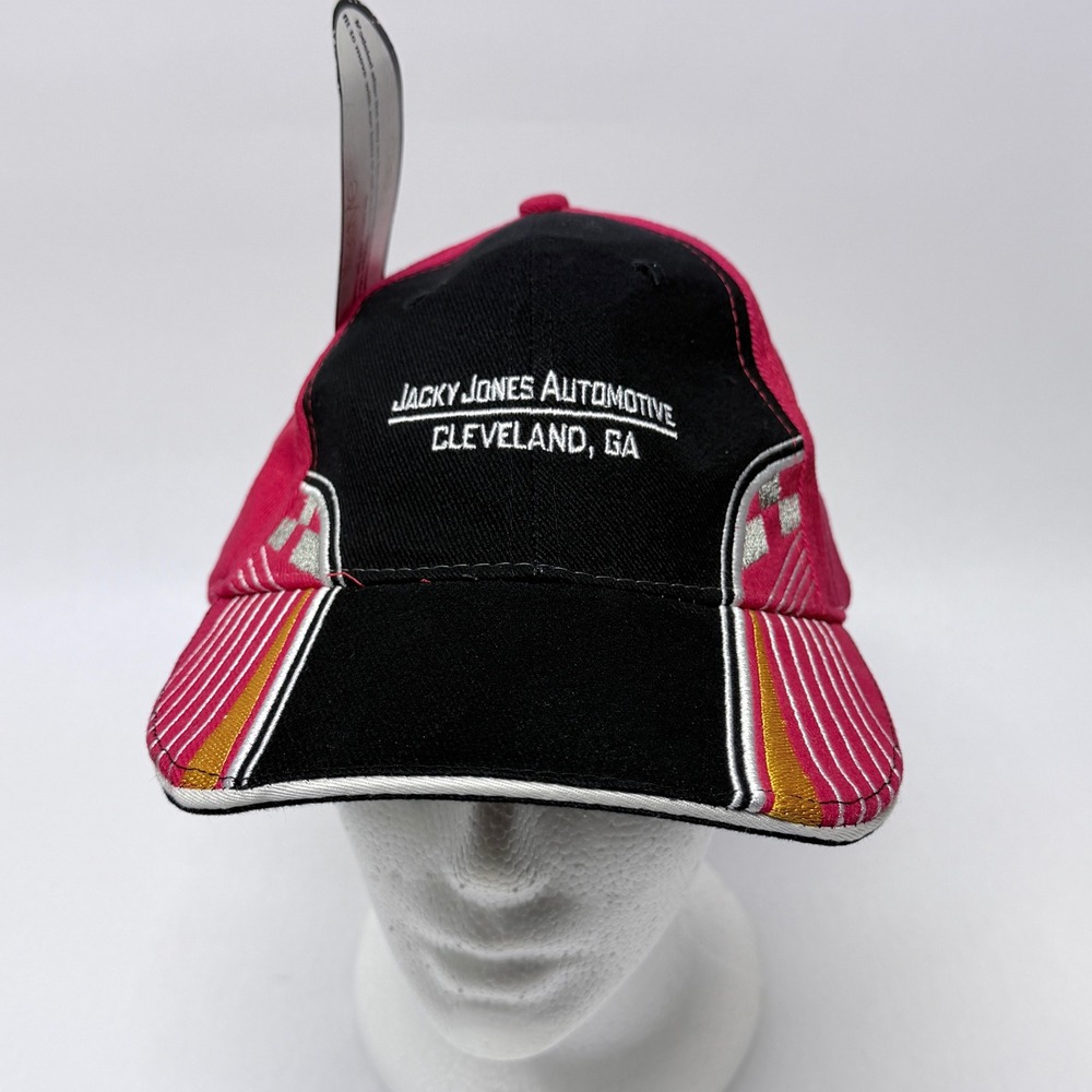 Adams Jacky Jones Automotive Cleveland GA Racing Hat Black Red Yellow NEW